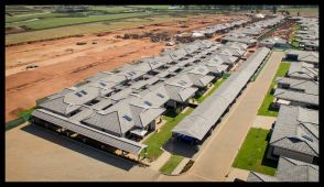Aerial photograph of Eastlands Mature Lifestyle Estate houses