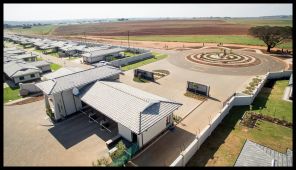Aerial photograph of Eastlands Mature Lifestyle Estate gate